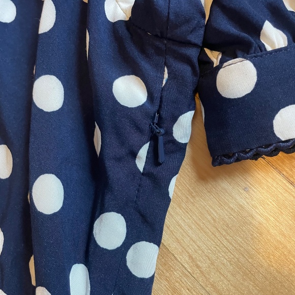 BODEN Rosie Godet Tea Dress 16-18 Navy Polka Dot Fit and Flare Pockets Lined - Picture 4 of 15